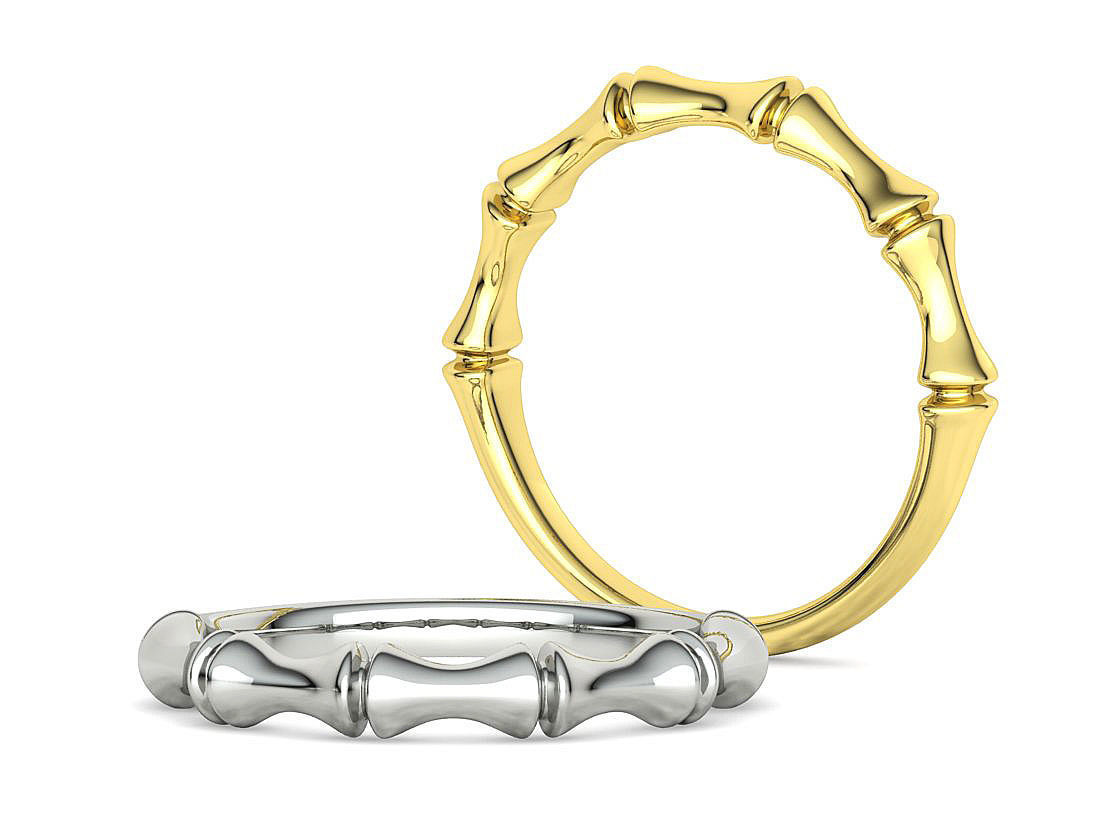 Bamboo Stackable Band Stacking Band Ring 3Dmodel 3D print model_2
