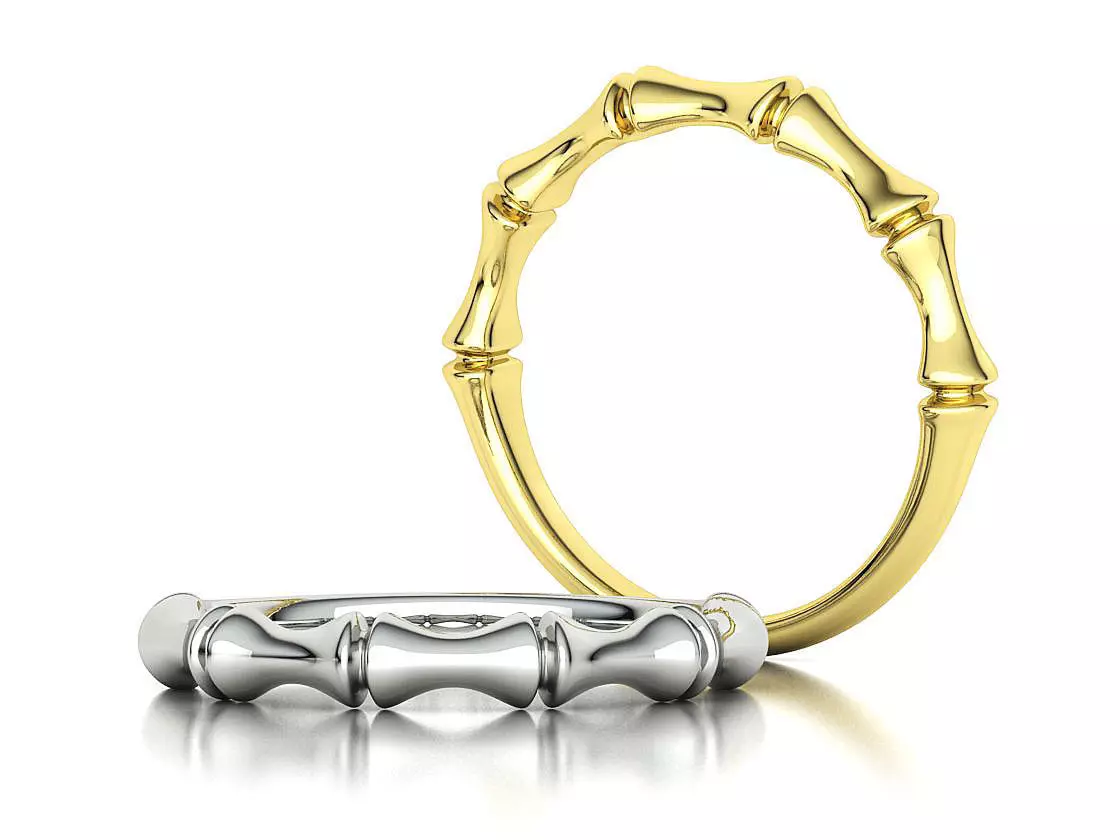 Bamboo Stackable Band Stacking Band Ring 3Dmodel 3D print model_0