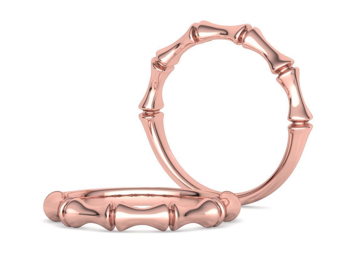 Bamboo Stackable Band Stacking Band Ring 3Dmodel 3D print model_13
