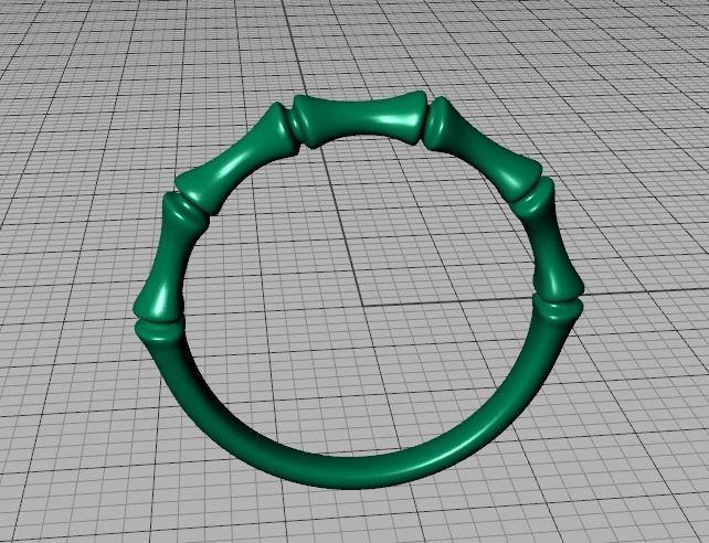 Bamboo Stackable Band Stacking Band Ring 3Dmodel 3D print model_41