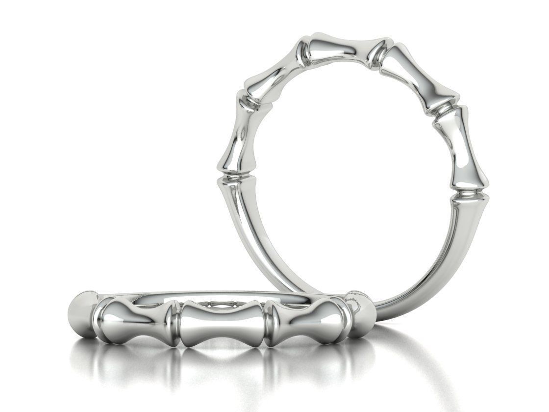 Bamboo Stackable Band Stacking Band Ring 3Dmodel 3D print model_5