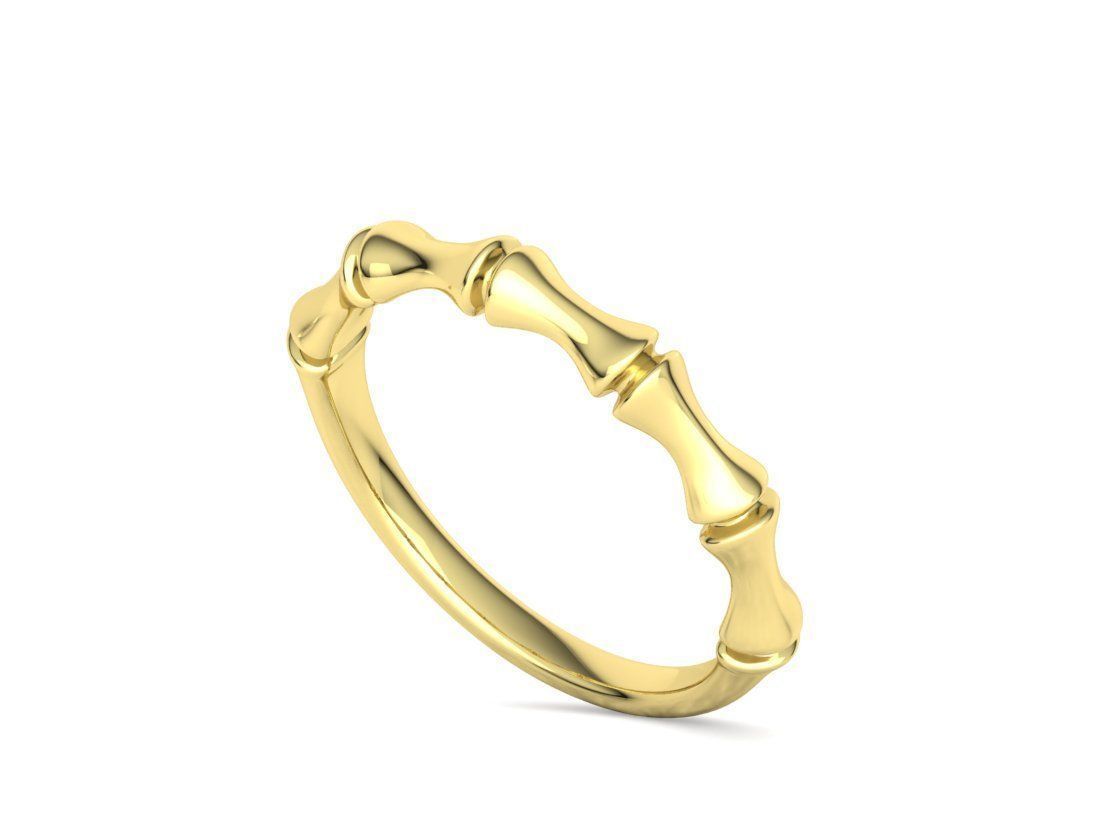 Bamboo Stackable Band Stacking Band Ring 3Dmodel 3D print model_32