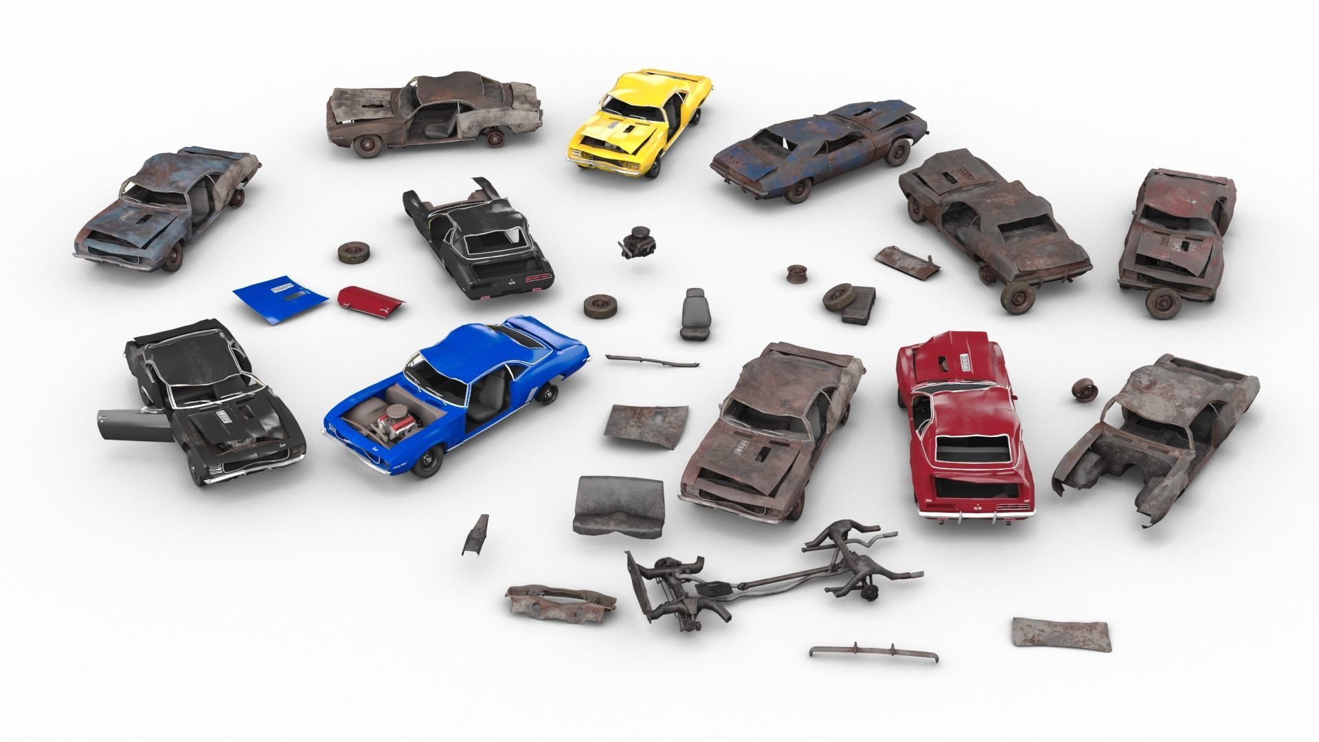 Crashed Cars 3D Model Collection_7