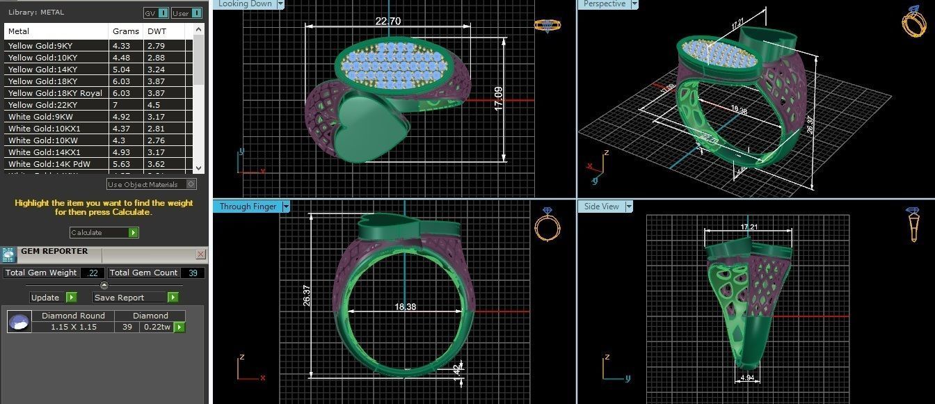 Dual Head Italian Diamond Ring 3D print model_3