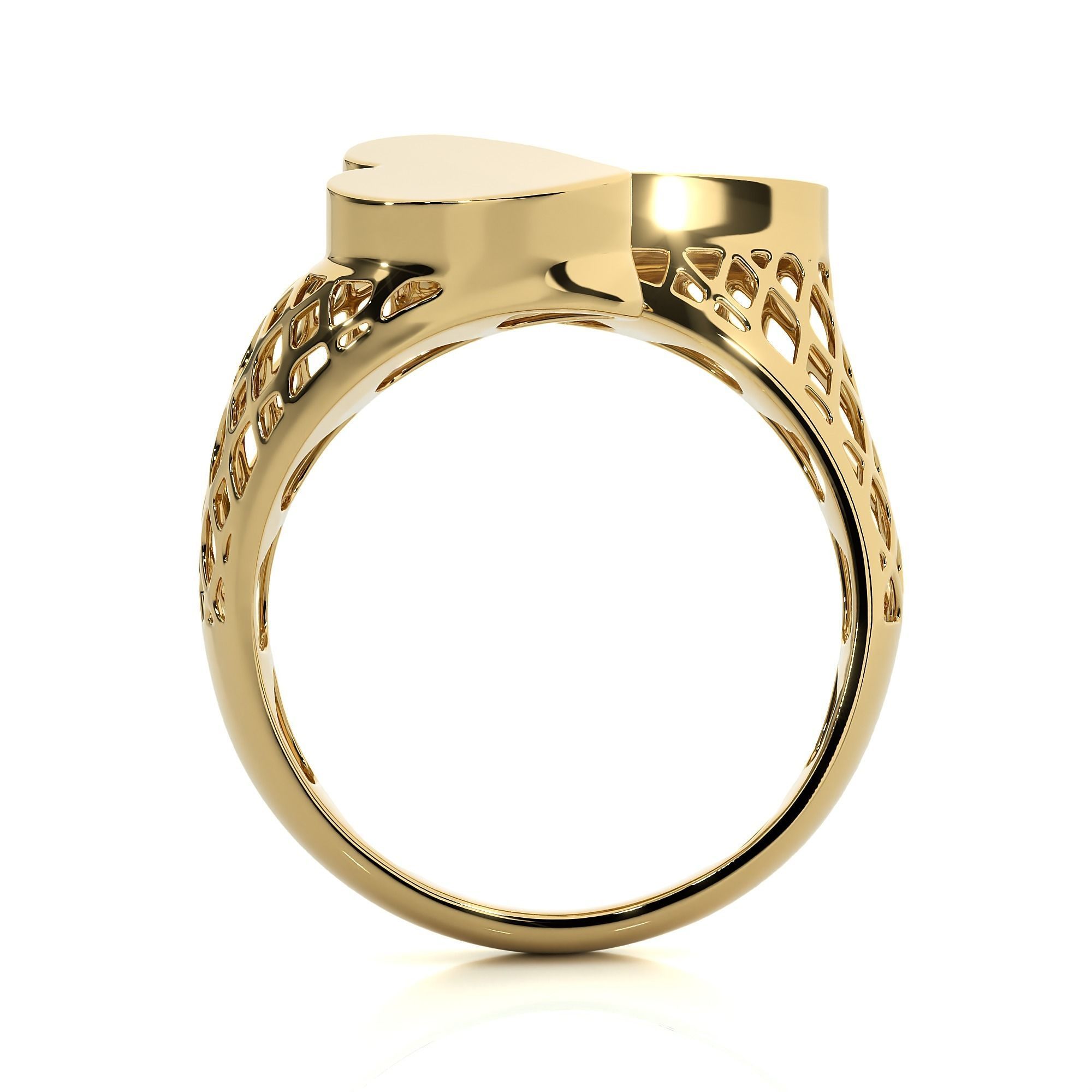 Dual Head Italian Diamond Ring 3D print model_12