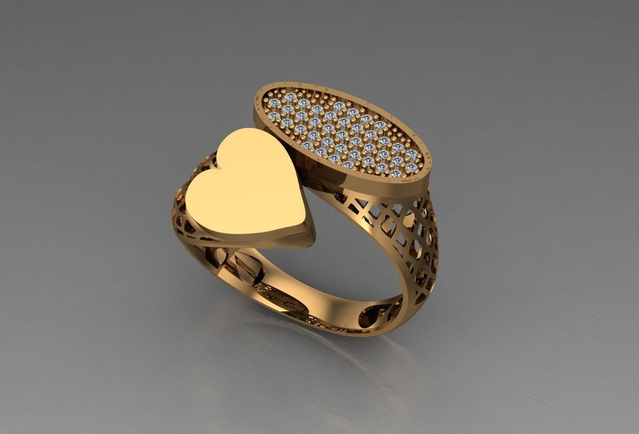 Dual Head Italian Diamond Ring 3D print model_4