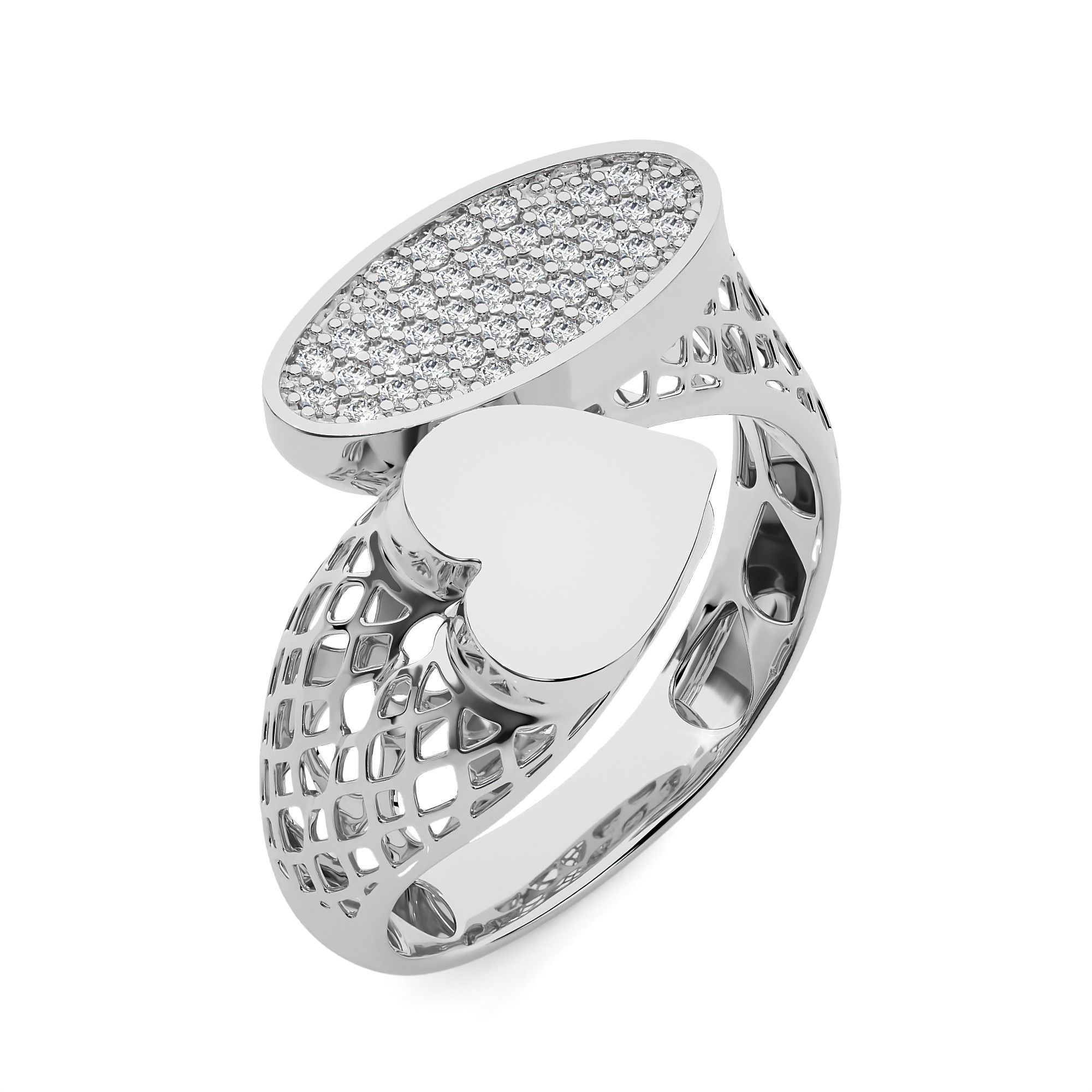 Dual Head Italian Diamond Ring 3D print model_2