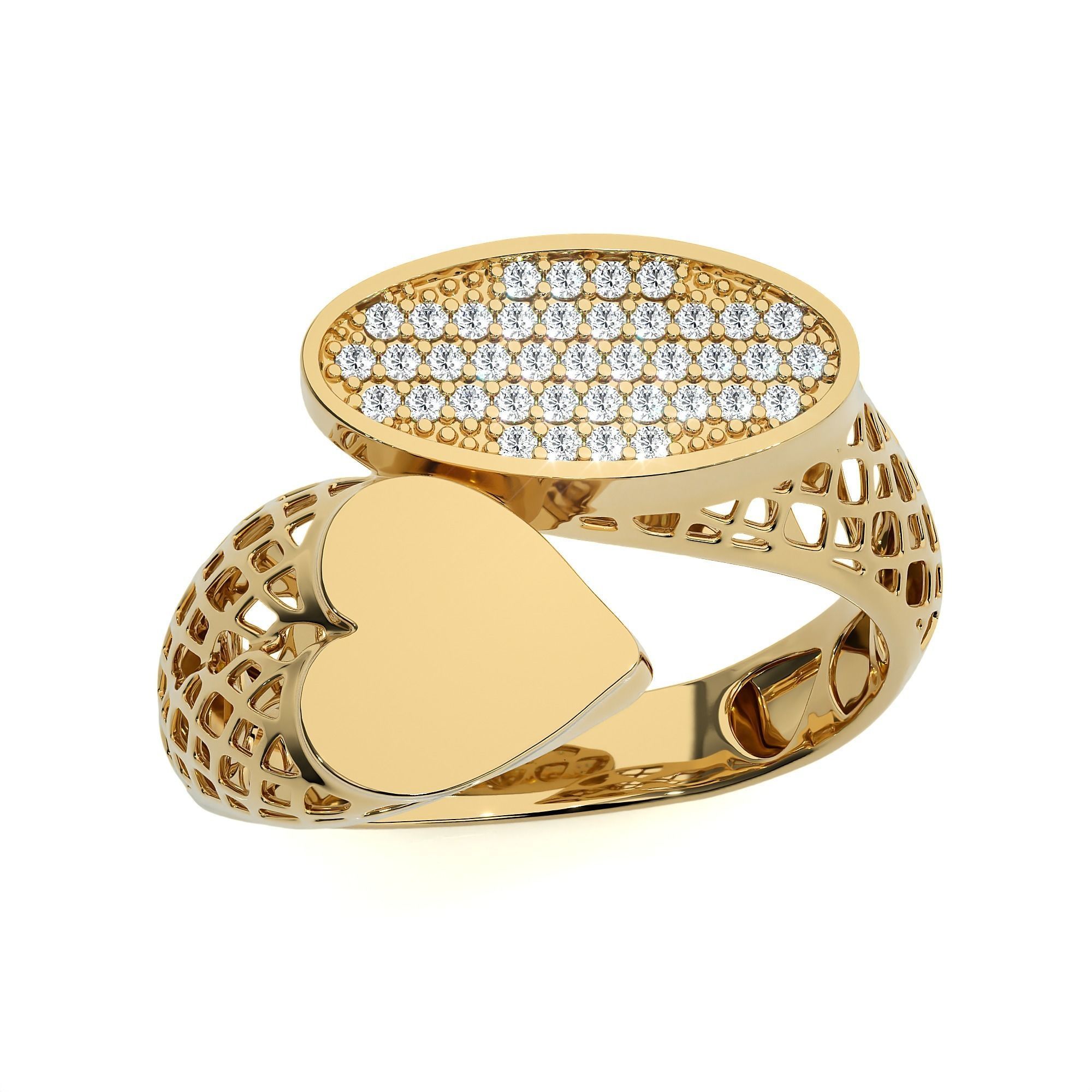 Dual Head Italian Diamond Ring 3D print model_11