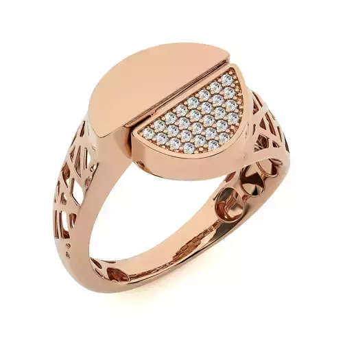 Yin and Yang Dual Head Italian Diamond Ring