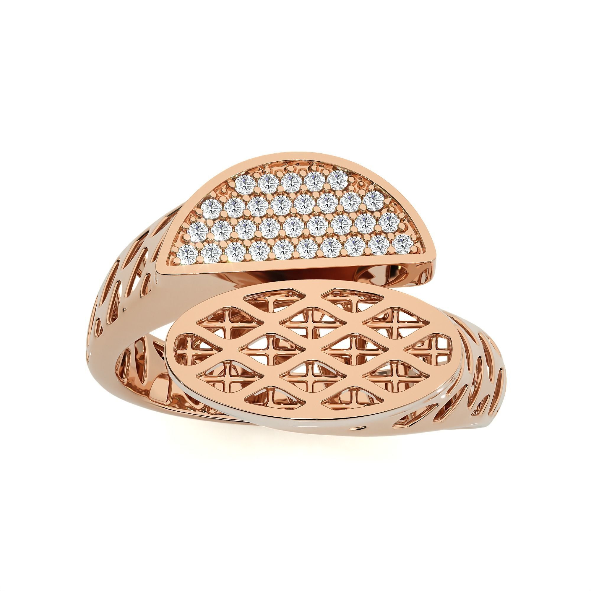 Dual Head Italian Diamond Ring 3D print model_3