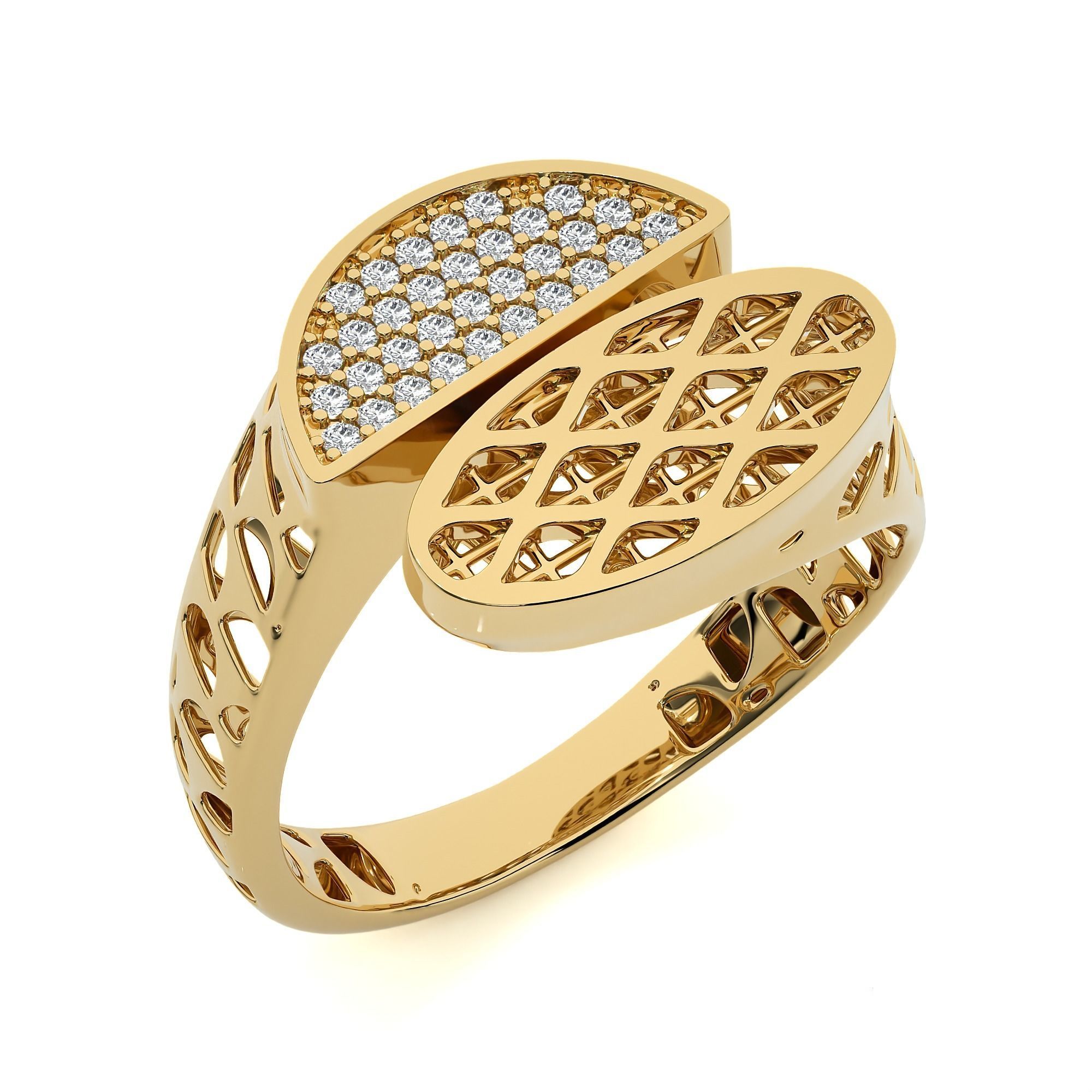 Dual Head Italian Diamond Ring 3D print model_13