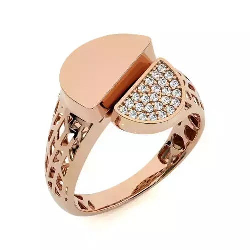 Yin and Yang Dual Head Italian Diamond Ring