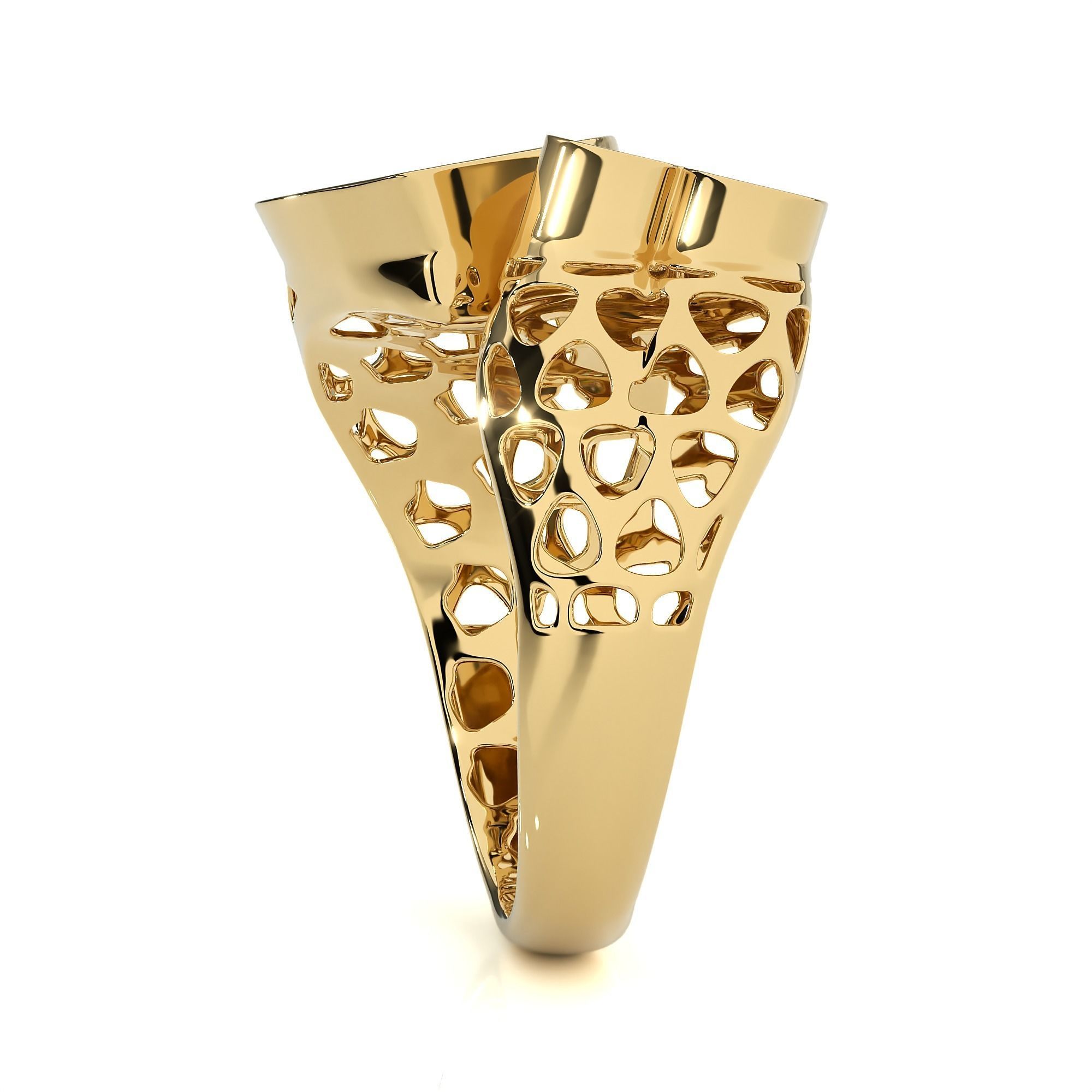 Dual Heart Head Italian Diamond Ring 3D print model_13