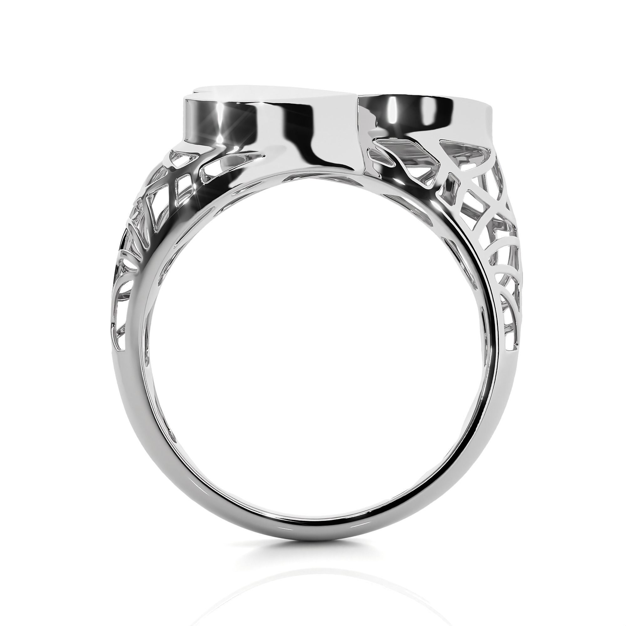 Dual Head Italian Diamond Ring 3D print model_9