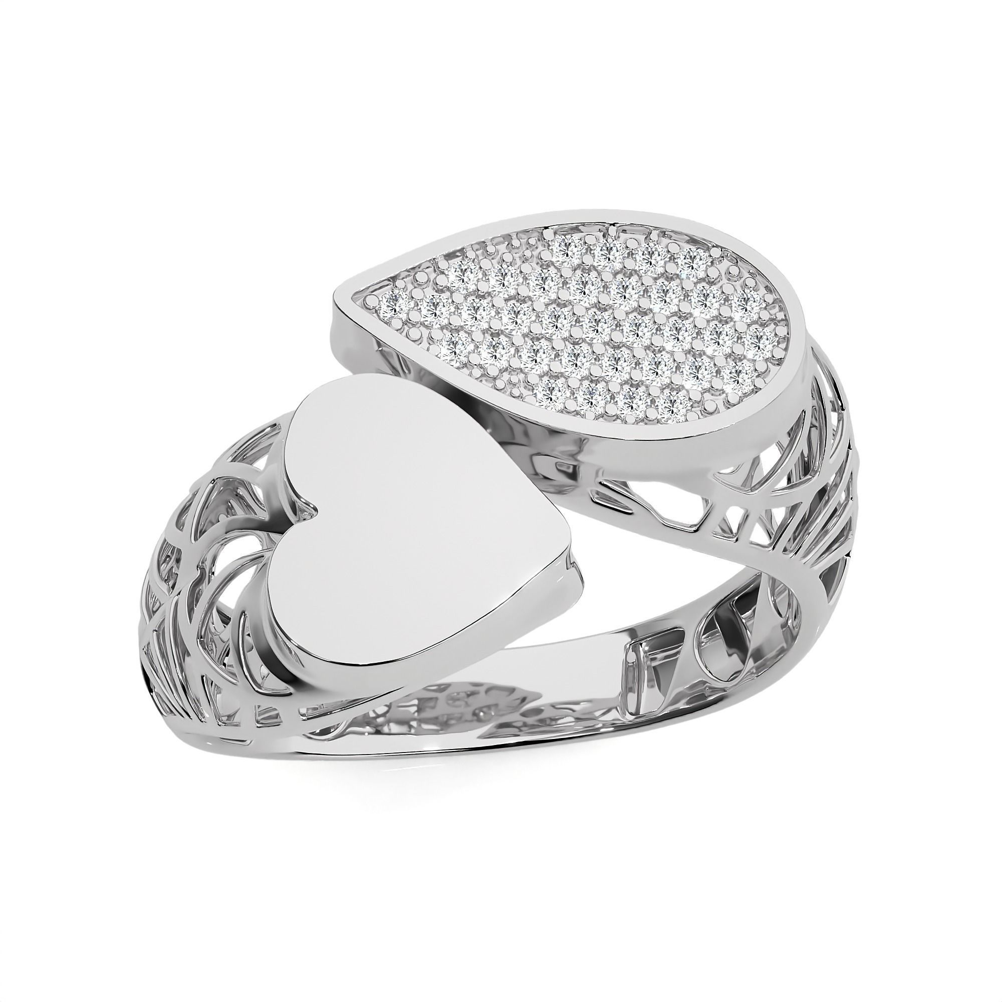 Dual Head Italian Diamond Ring 3D print model_8