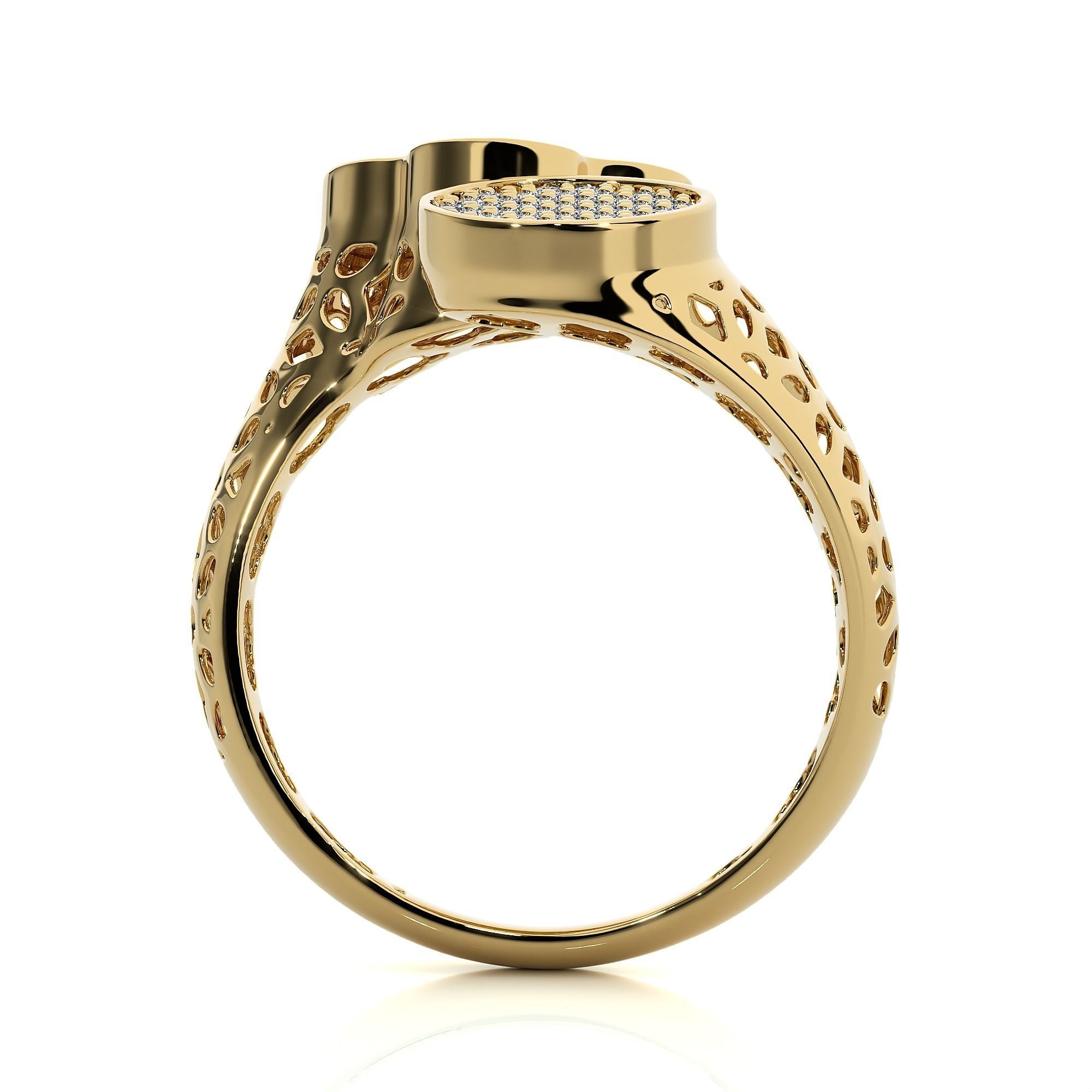 Dual Head Italian Diamond Ring 3D print model_12
