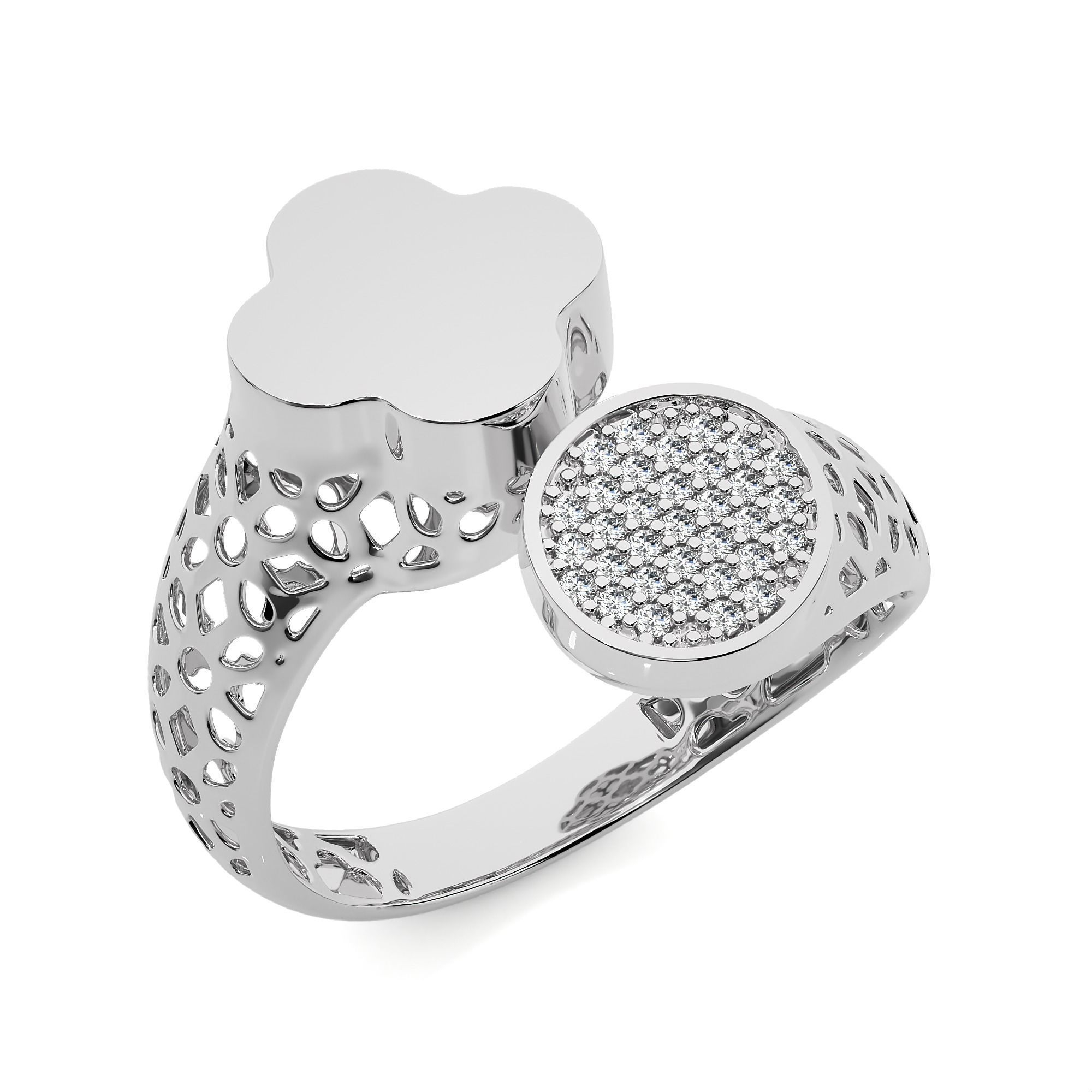 Dual Head Italian Diamond Ring 3D print model_2