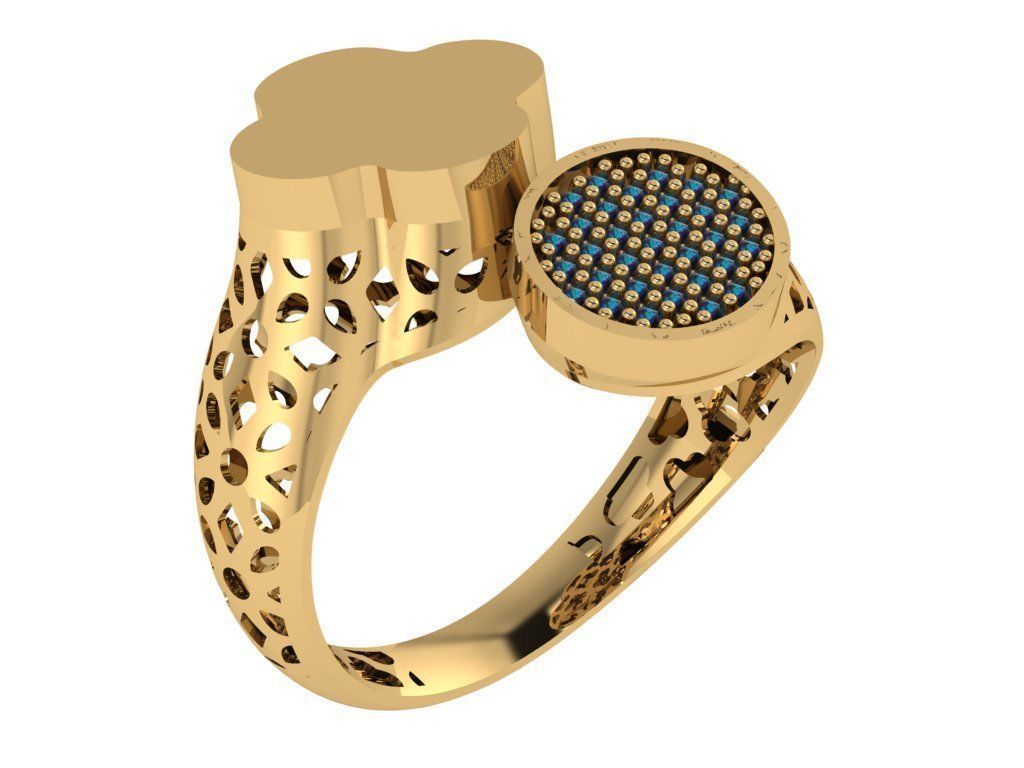 Dual Head Italian Diamond Ring 3D print model_4