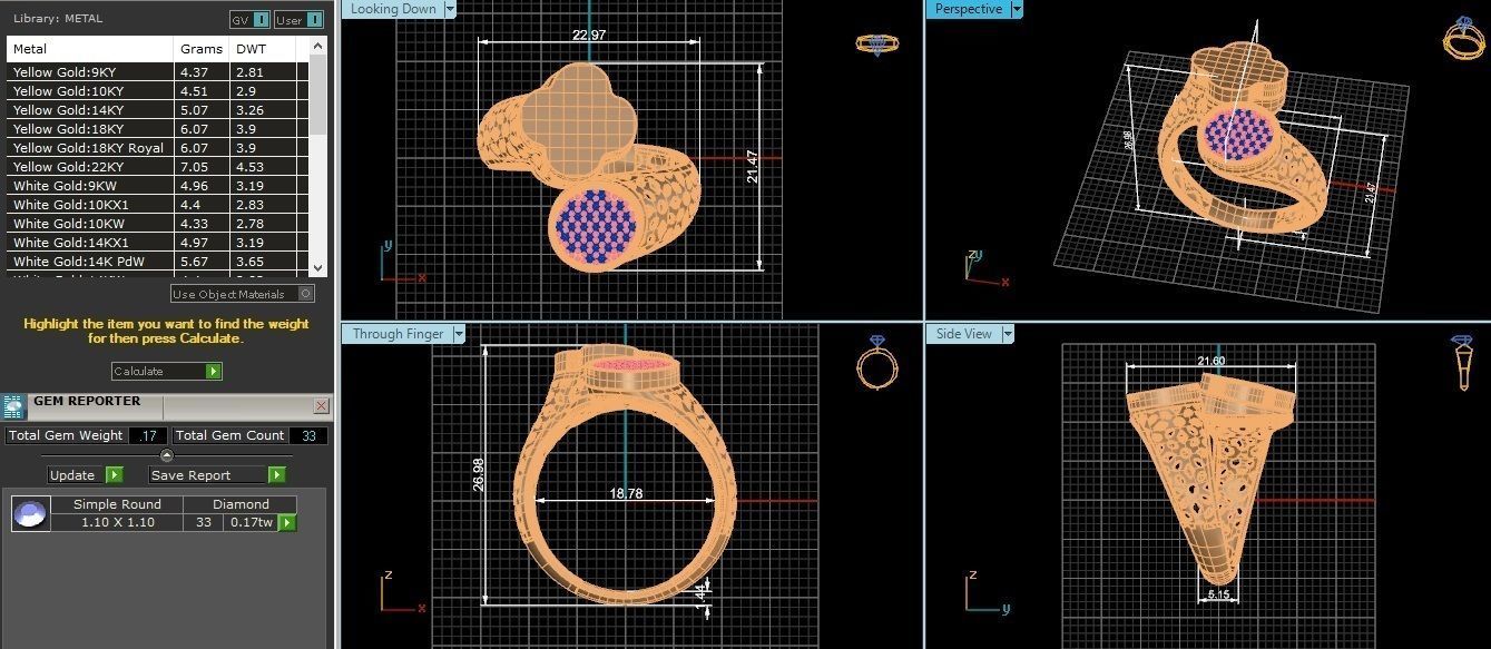 Dual Head Italian Diamond Ring 3D print model_3
