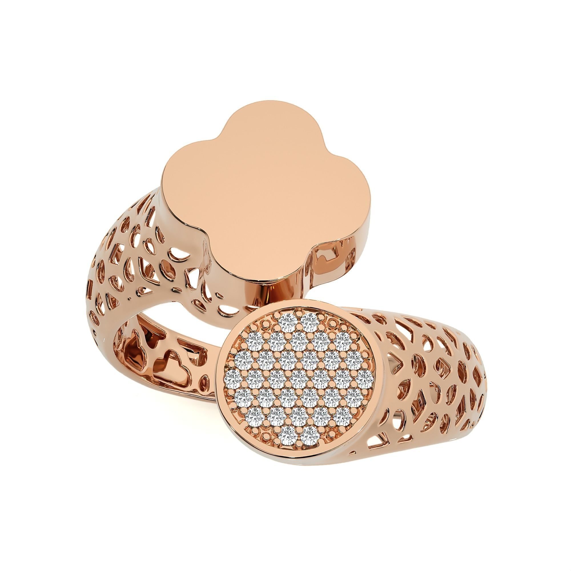 Dual Head Italian Diamond Ring 3D print model_5