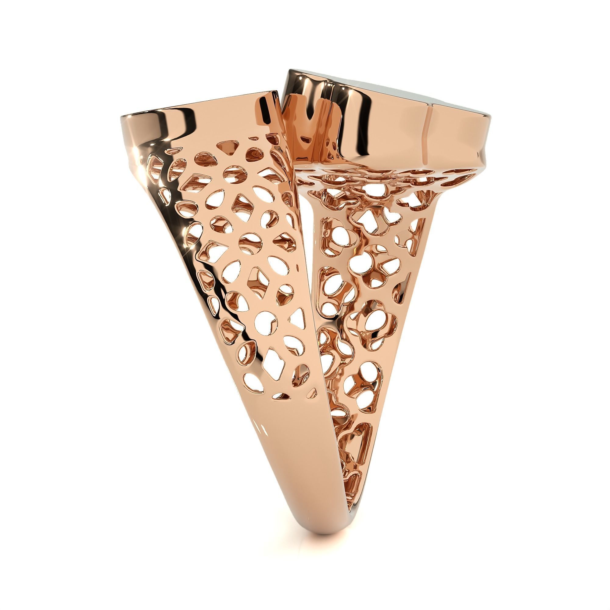 Dual Head Italian Diamond Ring 3D print model_7