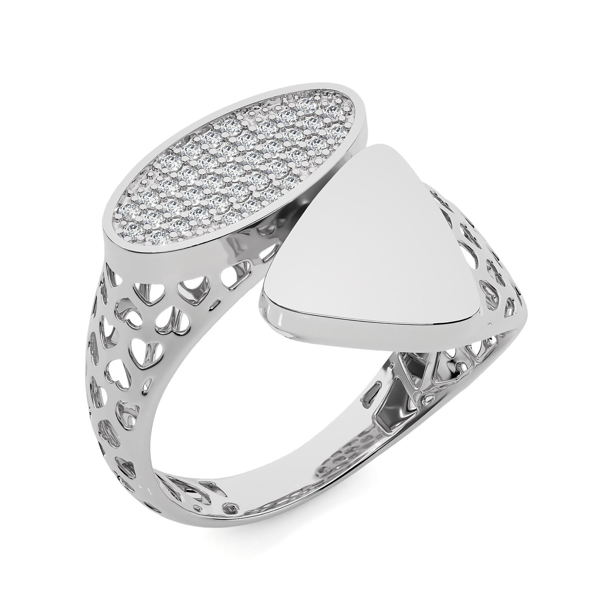 Dual Head Italian Diamond Ring 3D print model_2