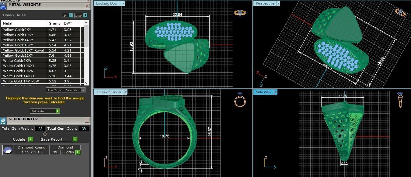 Dual Head Italian Diamond Ring 3D print model_3