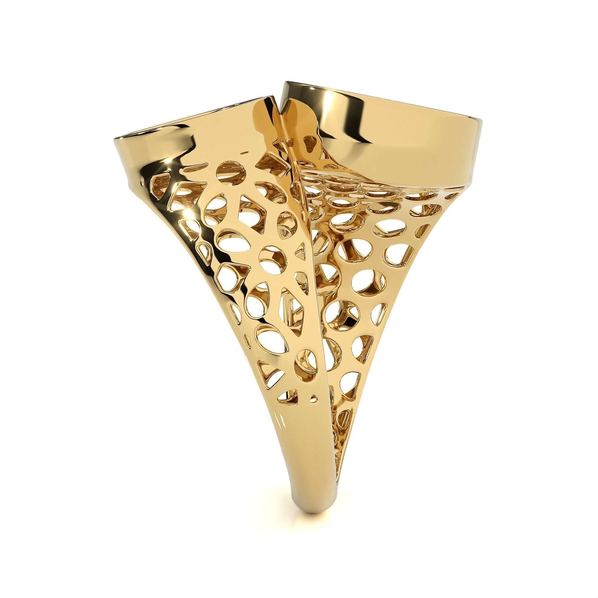 Dual Circle Head Italian Diamond Ring 3D print model_13