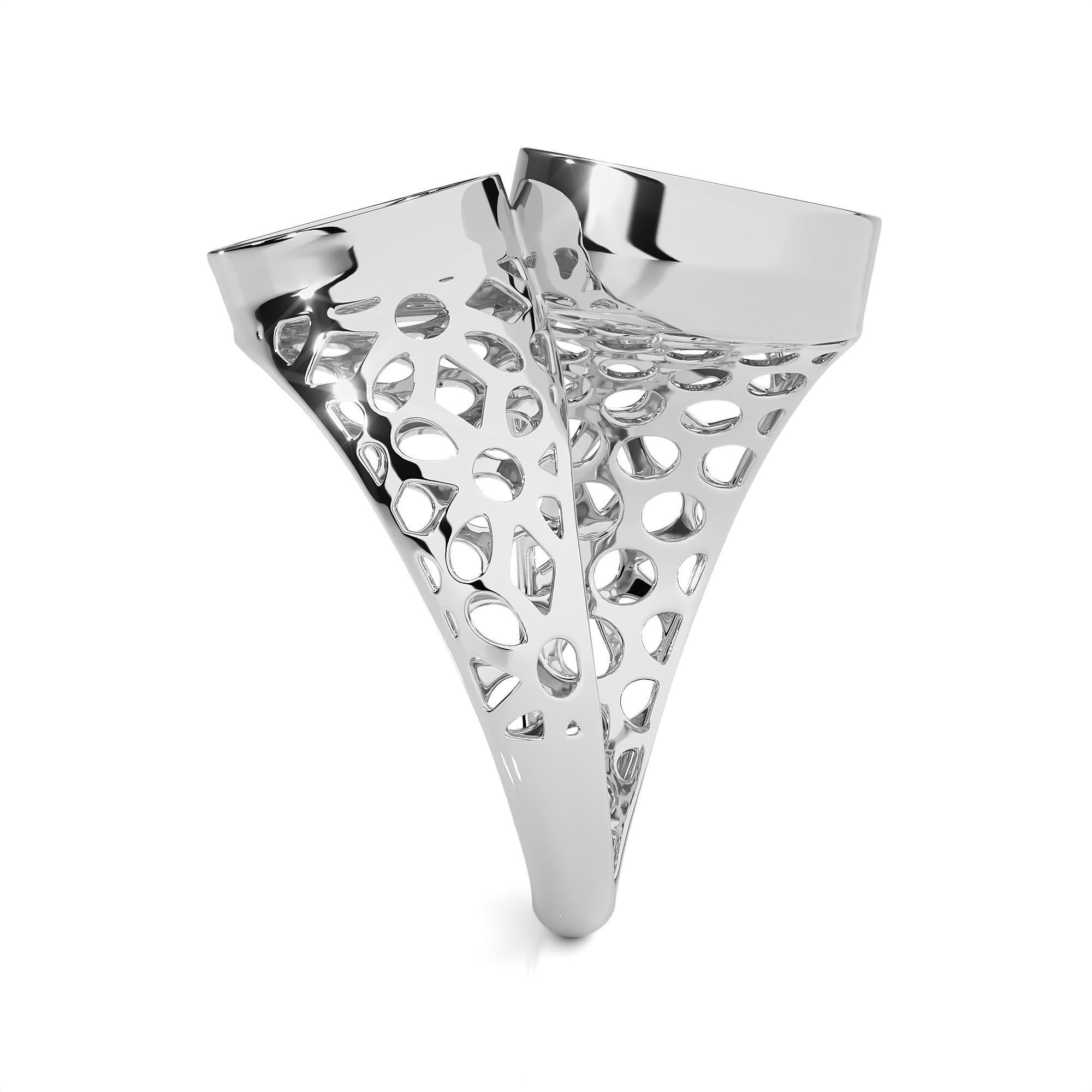 Dual Circle Head Italian Diamond Ring 3D print model_10
