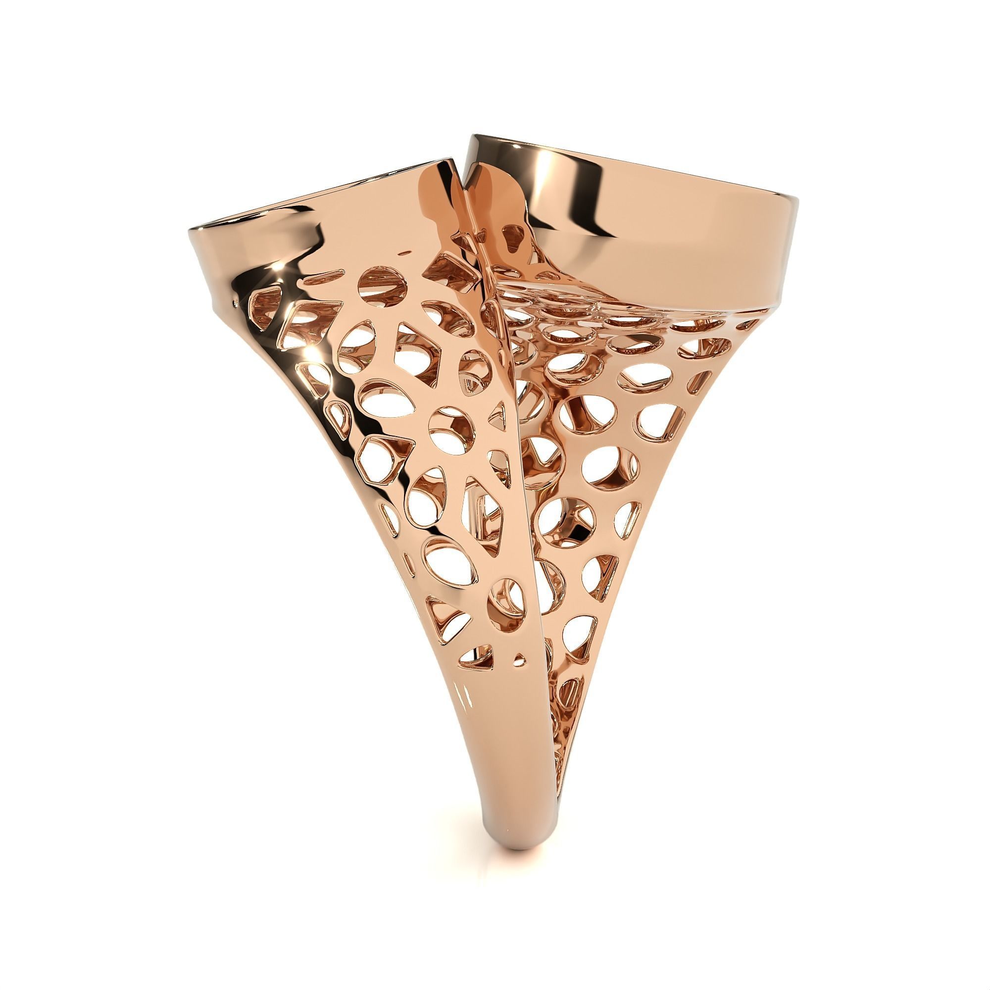 Dual Circle Head Italian Diamond Ring 3D print model_7