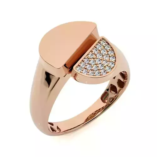Yin and Yang Dual Head Italian Diamond Ring