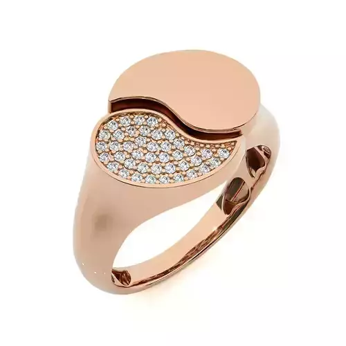 Yin and Yang  Dual Head Italian Diamond Ring