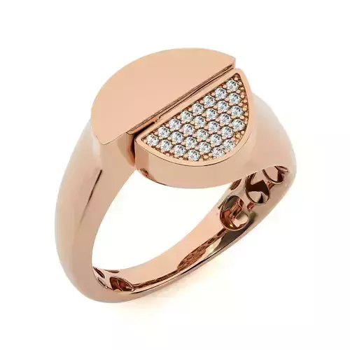 Yin and Yang Dual Head Italian Diamond Ring