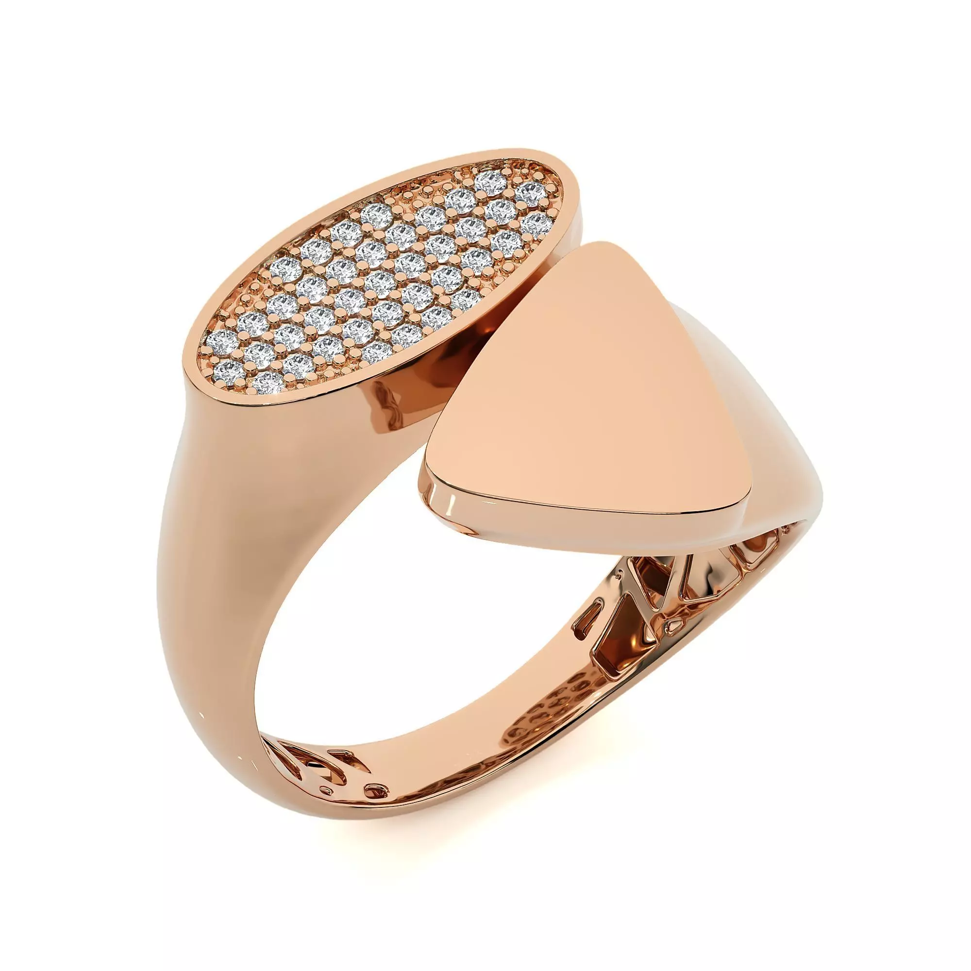Dual Head Italian Diamond Ring 3D print model