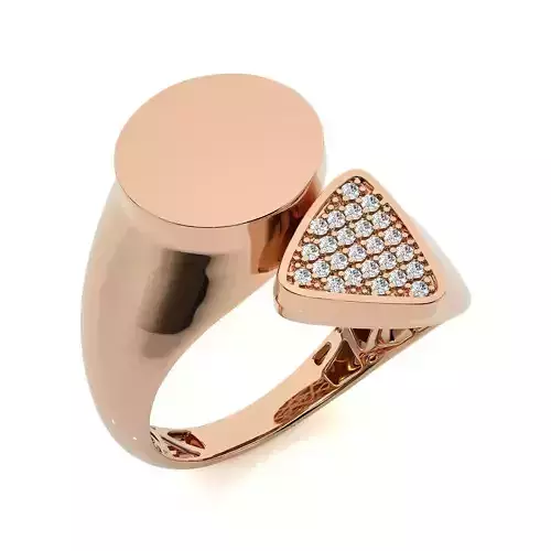 Round Triangle Dual Head Italian Diamond Ring