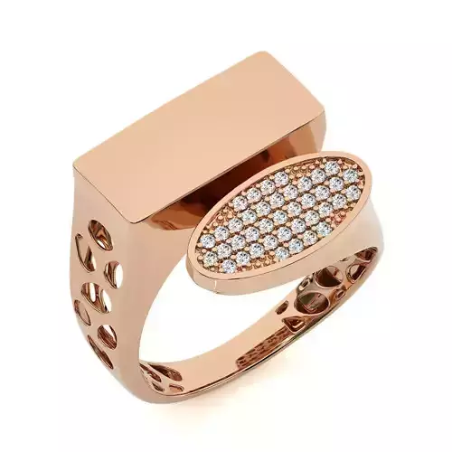 Dual Head Italian Diamond Ring 3D print model