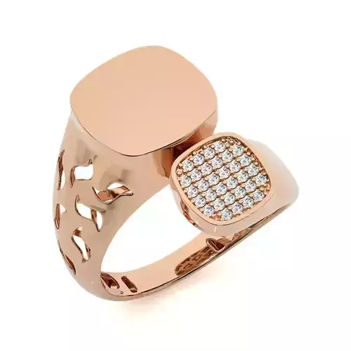 Square Dual Head Italian Diamond Ring