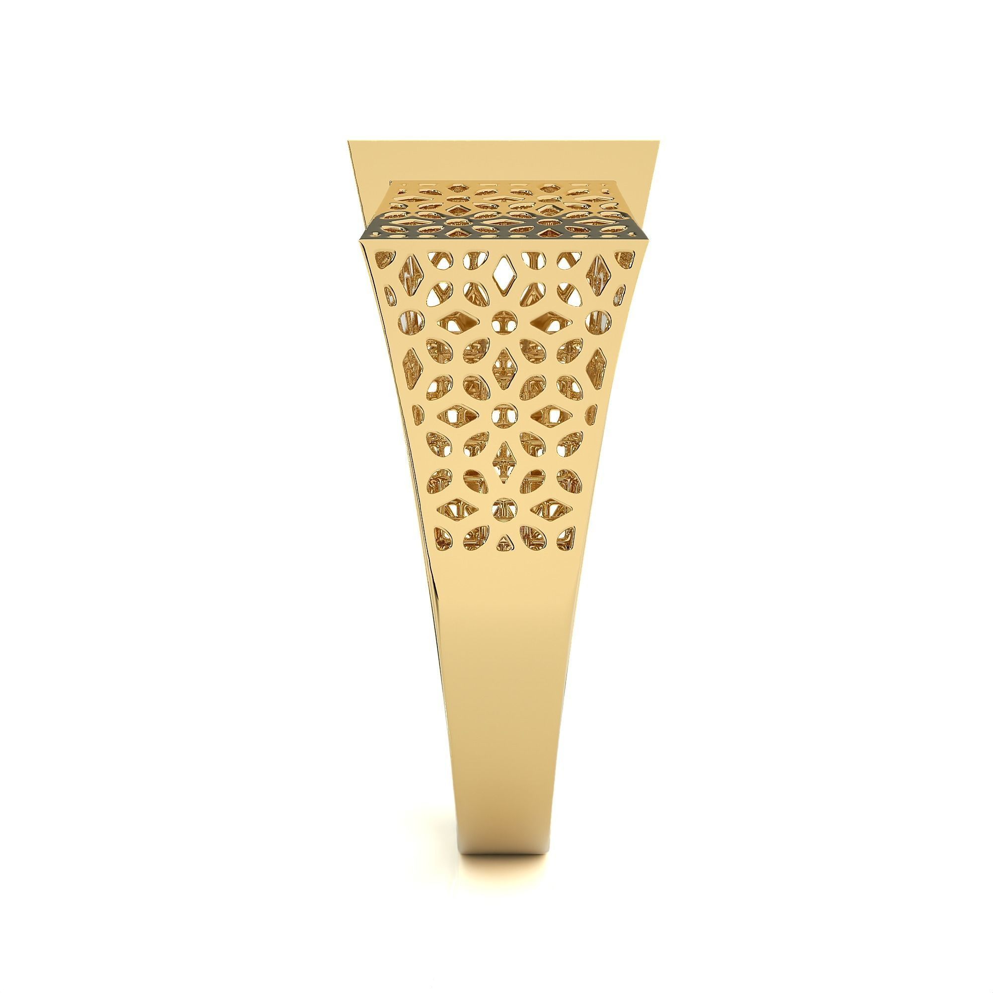 Square Mesh Dual Head Italian Diamond Ring 3D print model_13