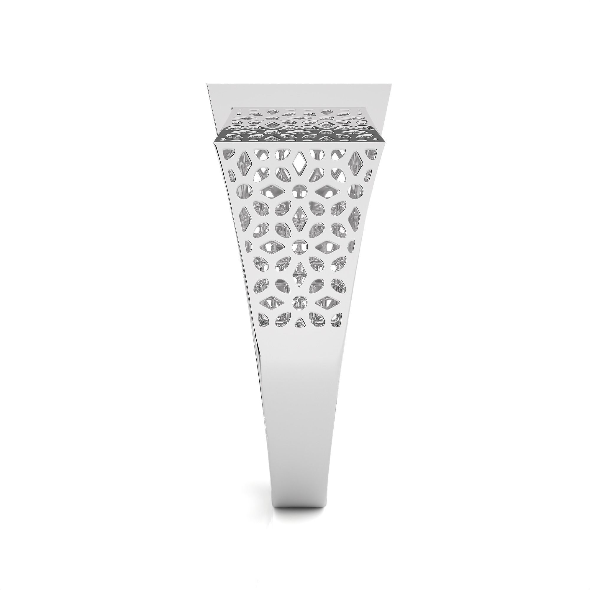 Square Mesh Dual Head Italian Diamond Ring 3D print model_10