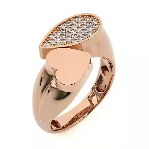 Heart Dual Head Italian Diamond Ring