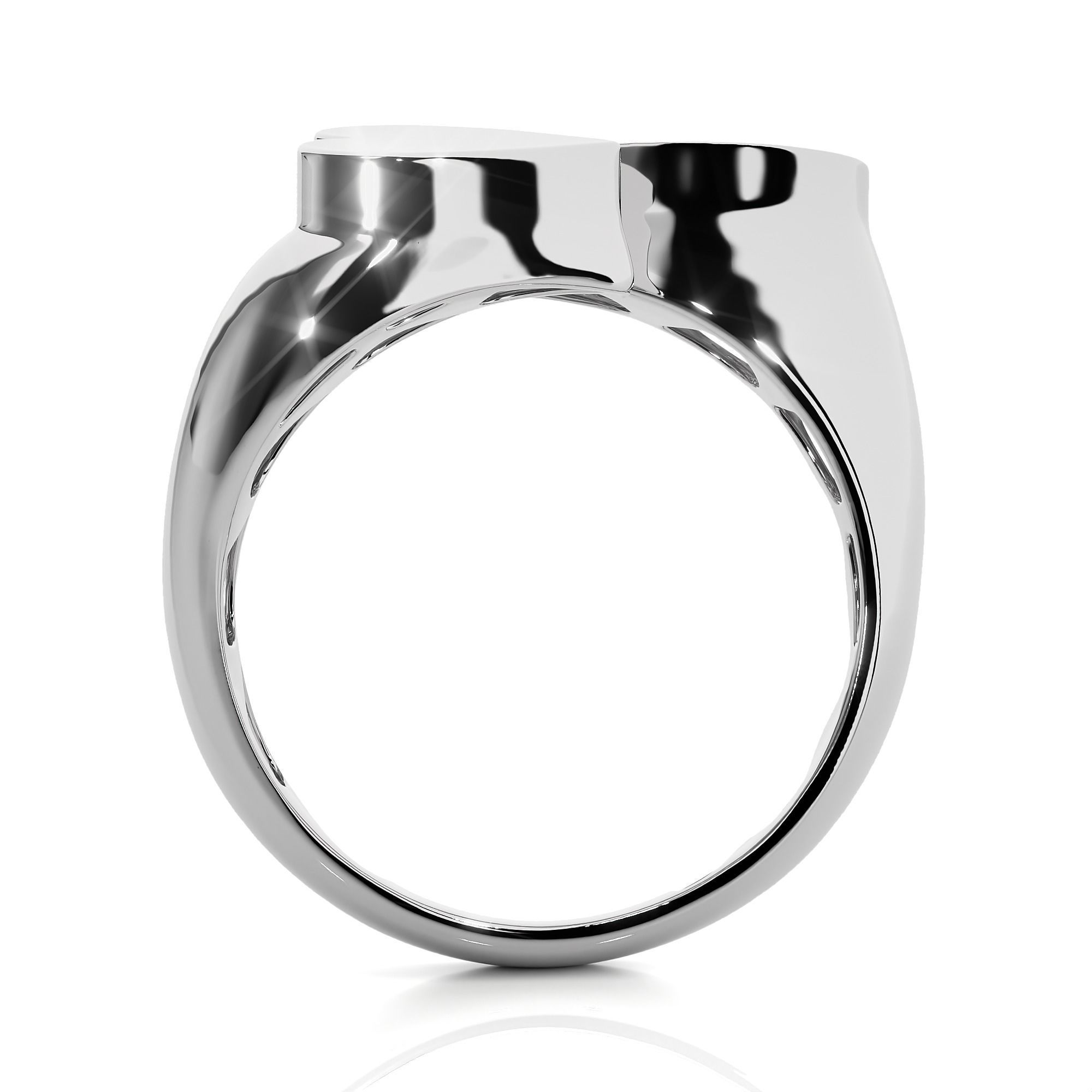 Heart Dual Head Italian Diamond Ring 3D print model_9