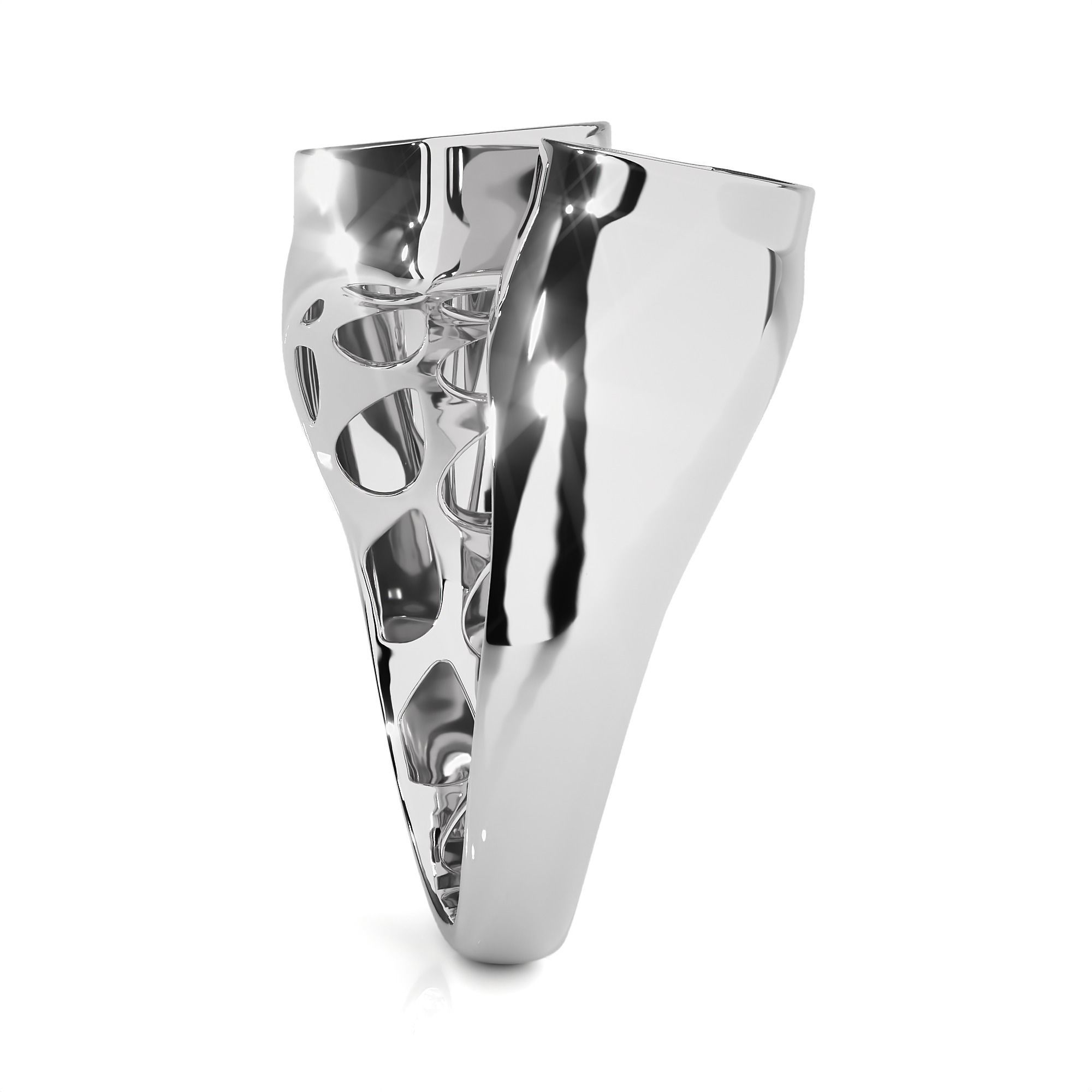 Heart Dual Head Italian Diamond Ring 3D print model_10