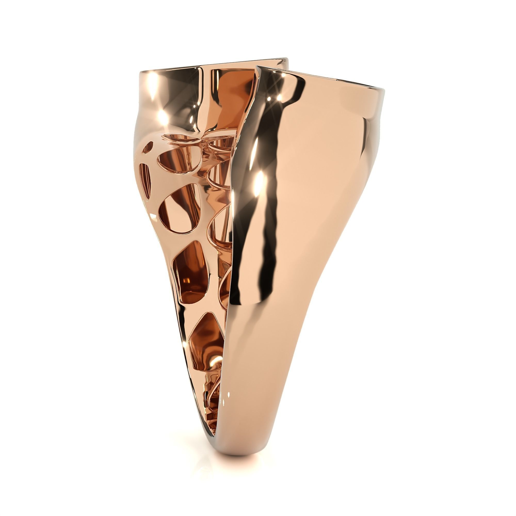 Heart Dual Head Italian Diamond Ring 3D print model_7