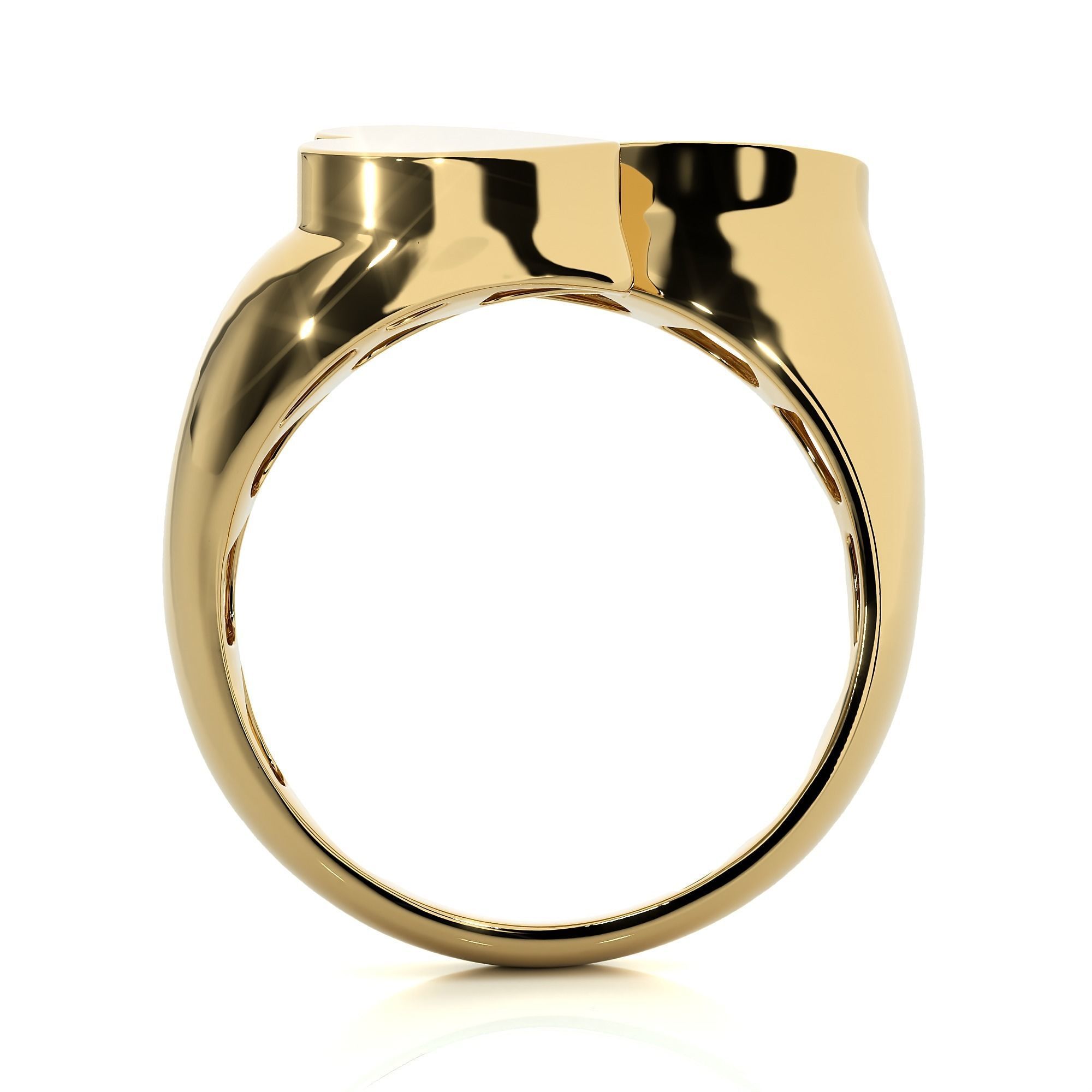 Heart Dual Head Italian Diamond Ring 3D print model_12