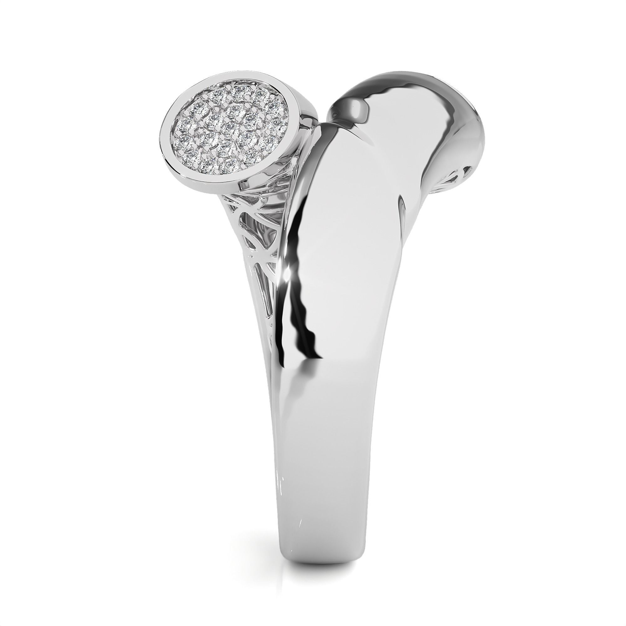 Circle Wire Dual Head Italian Diamond Ring 3D print model_10