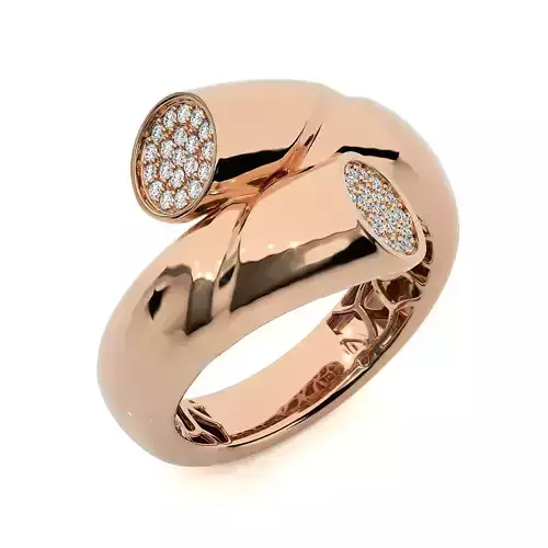 Circle Wire Dual Head Italian Diamond Ring 3D print model