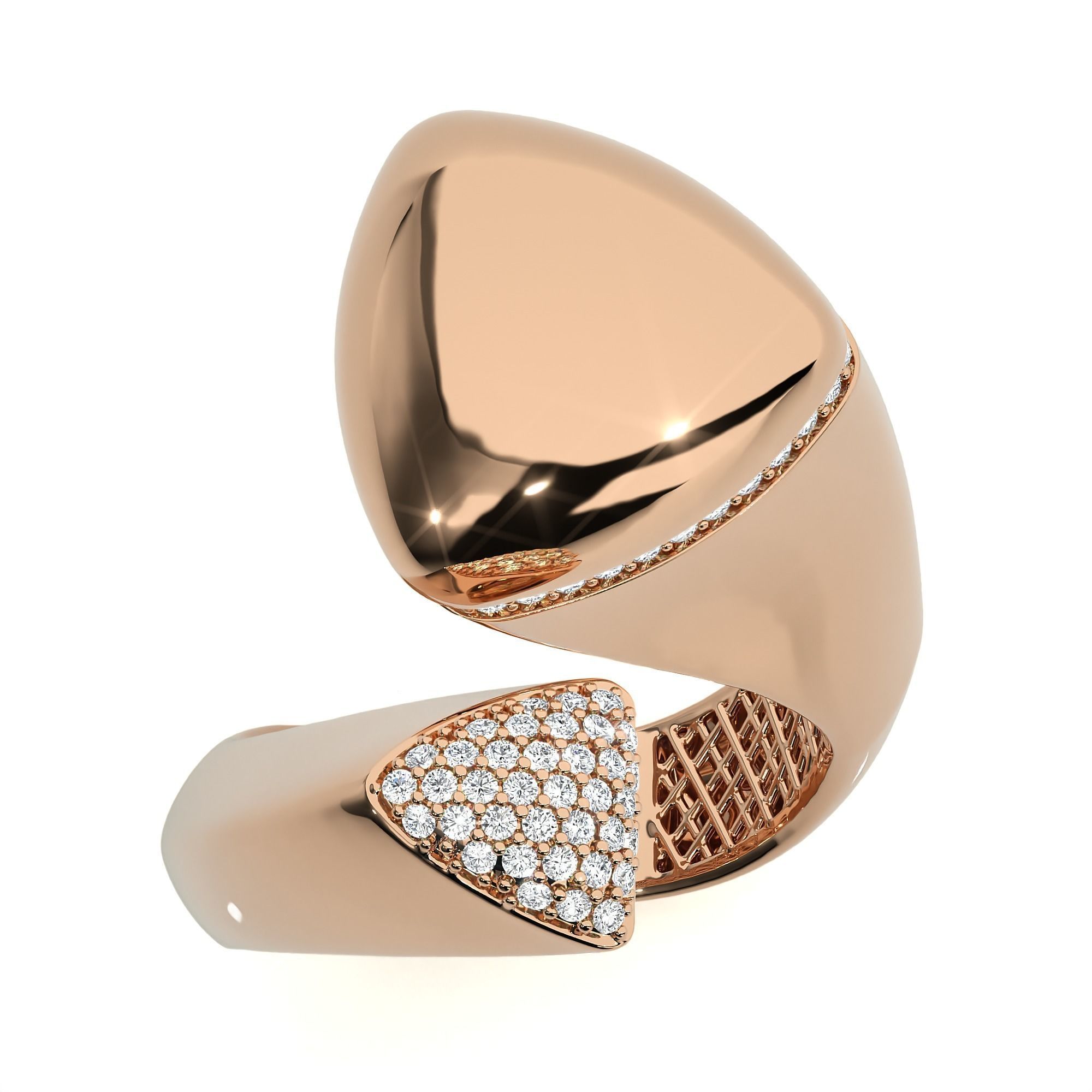 Dual Head Italian Diamond Ring 3D print model_5