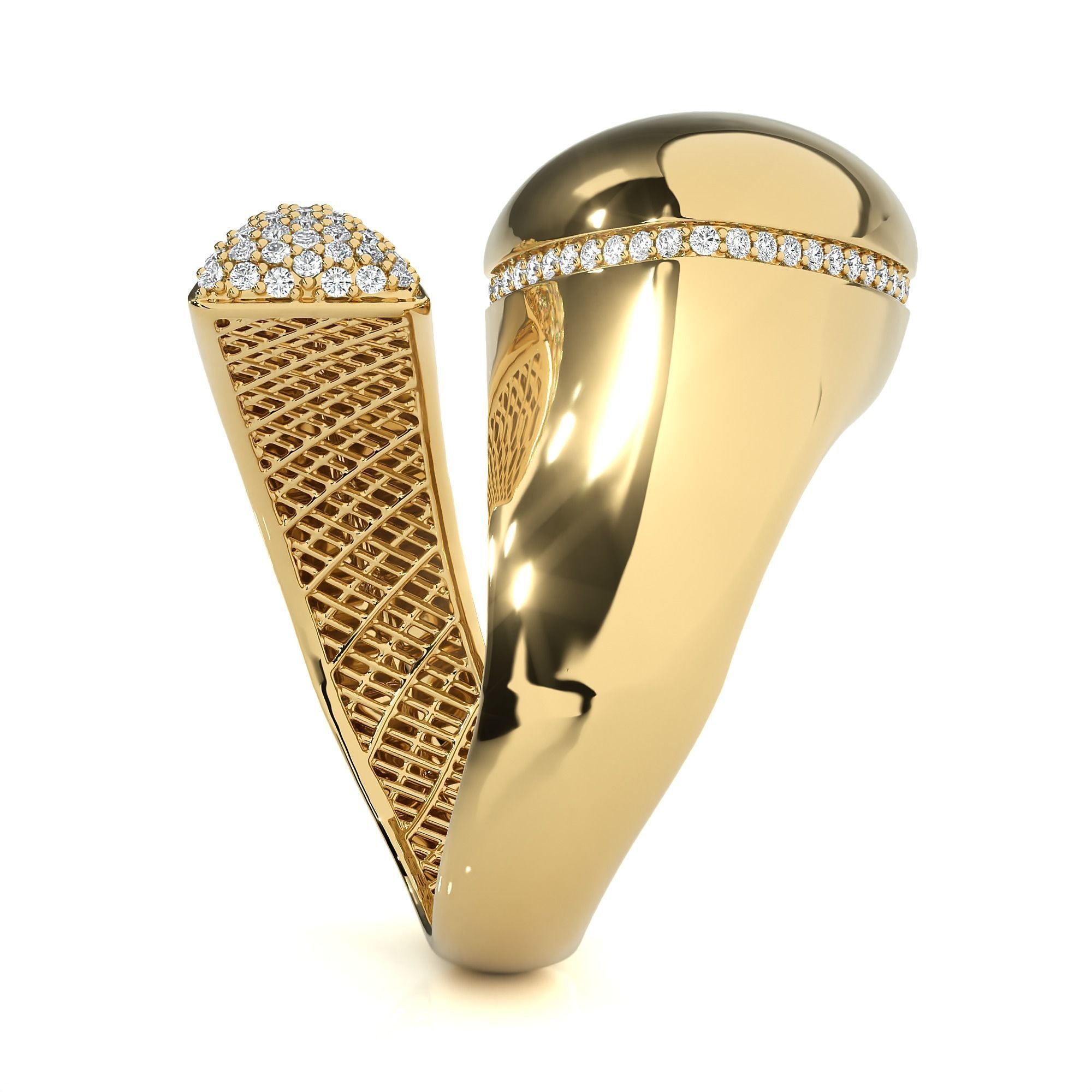 Dual Head Italian Diamond Ring 3D print model_13