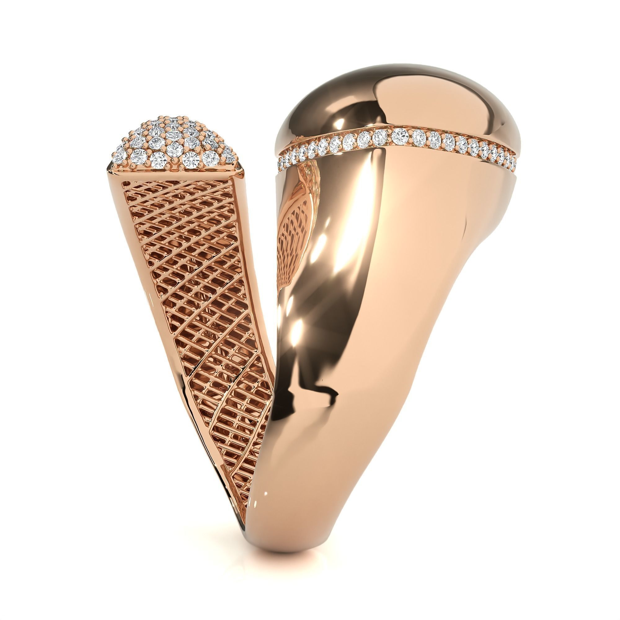 Dual Head Italian Diamond Ring 3D print model_7