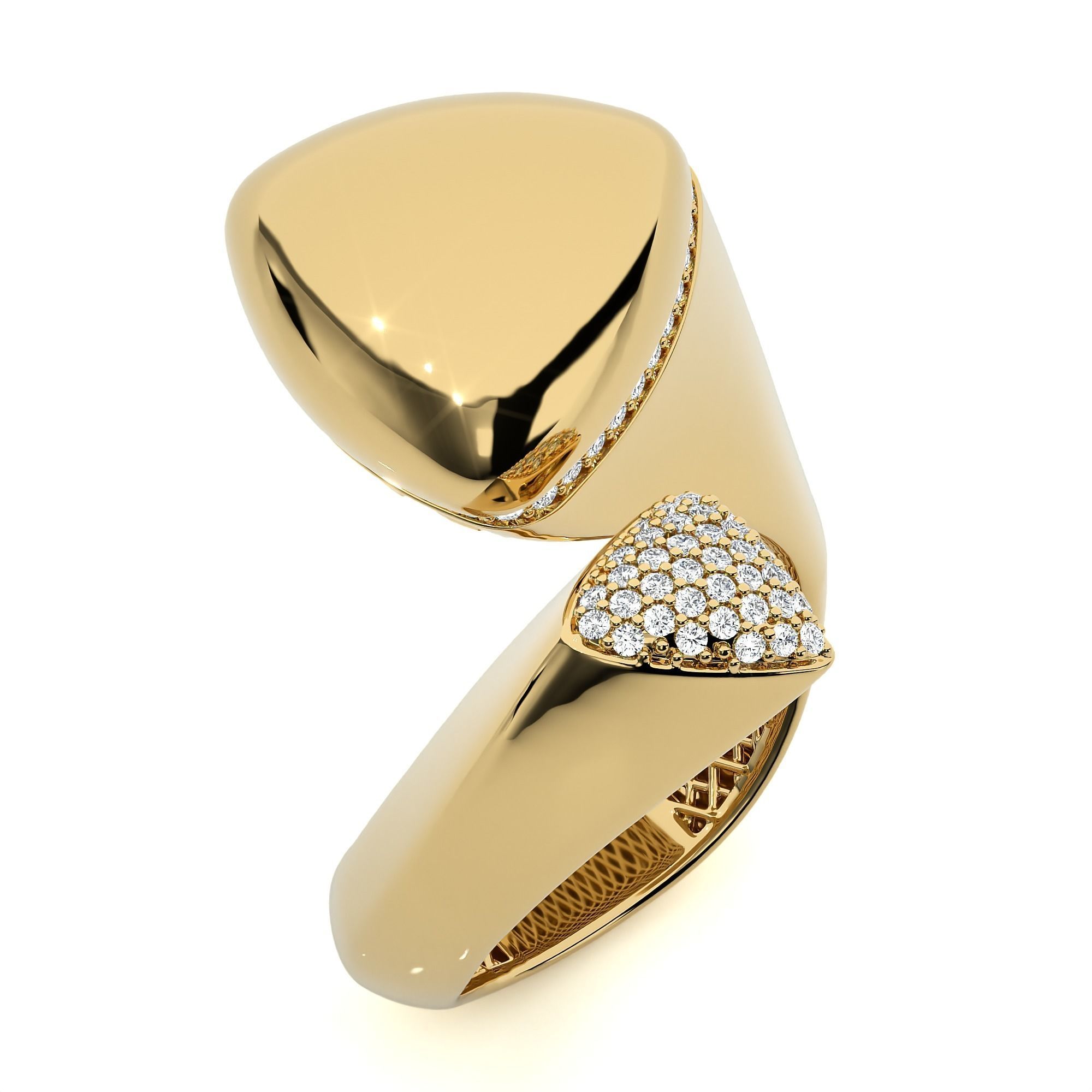 Dual Head Italian Diamond Ring 3D print model_1